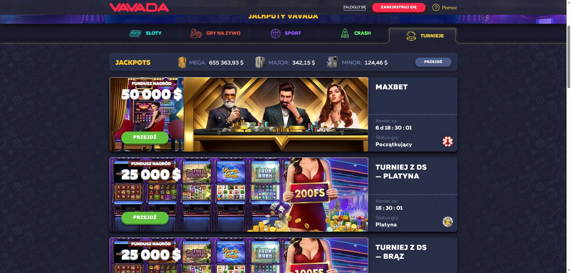 Vavada Casino bonus powitalny 100% do 5000 PLN i 100 free spinów